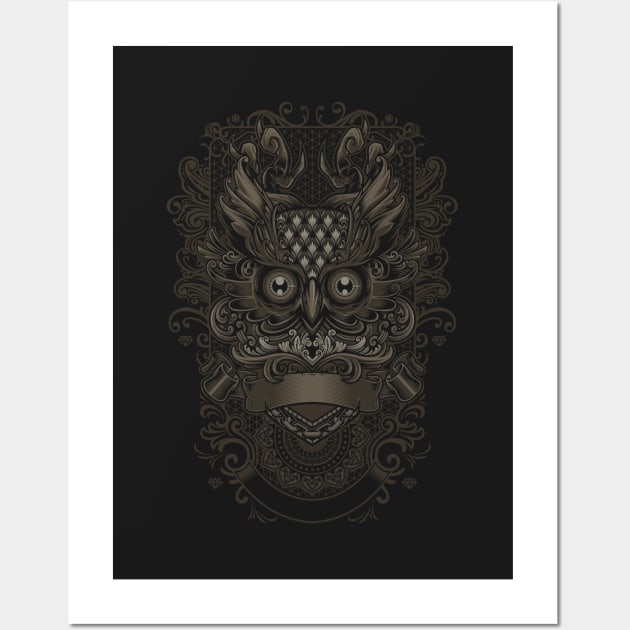 Owl - Javanese Ornate Wall Art by angoes25